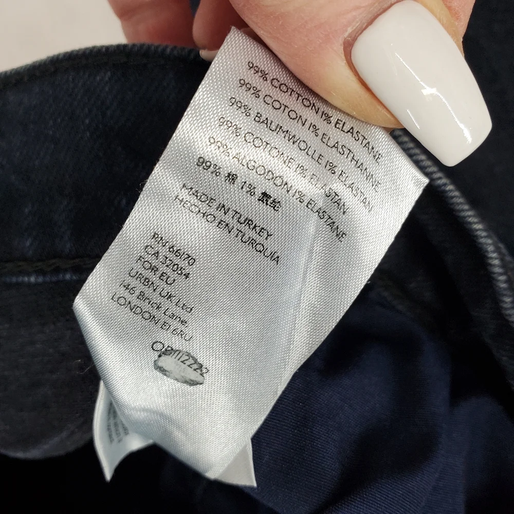 Free People We The Free Stella Skinny Jeans 27 Lulworth Blue Raw Hem Button Fly - Picture 9 of 12